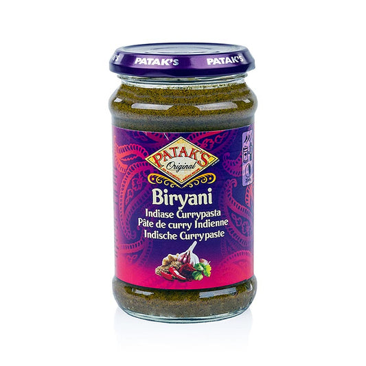 Currypaste für Biryani, mild, von Patak´s, 283 g - indische Gewürzmischung in Öl eingelegt, ideal für authentische Saucen und Reisgerichte