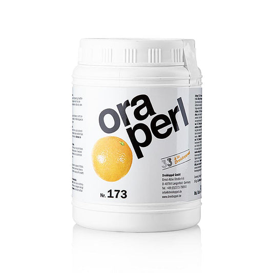Oraperl grobkörnig, Dreidoppel No173, 500 g, natürliches Orangen-Aroma, für Sandkuchen, Orangen-Cake und Früchtekuchen geeignet