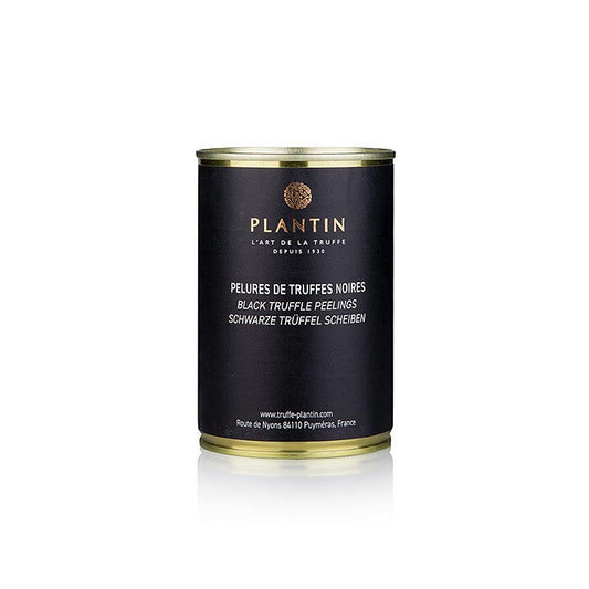 Schalen und Scheiben vom Winter-Edeltrüffel, eingekocht in Salz und Trüffelsaft, 210 g