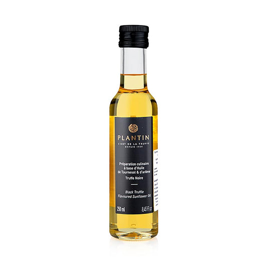 Sonnenblumenöl mit Wintertrüffel-Aroma (Trüffelöl) von Plantin, 250 ml - Aromatisches Sonnenblumenöl für die kalte Küche, ideal für Trüffelgerichte
