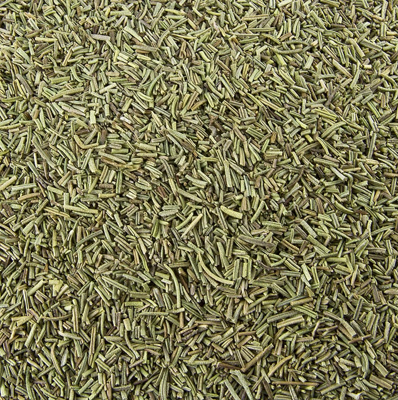Getrockneter Rosmarin in einer Verpackung von 1 kg, ideal für Fleischgerichte wie Lamm, Kalb und Wild, sowie für Pizza, Focaccia, Nudeln und Risottos