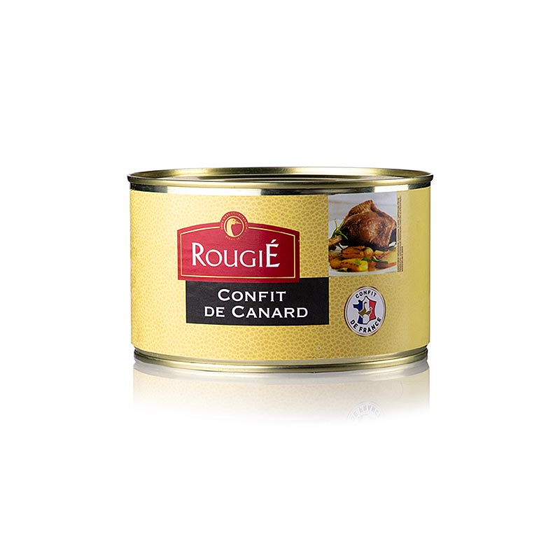 German

Alt-Text: Bild eines 1,35 kg Rougie Entenkeulen Confit Pakets mit 4/5 Keulen
