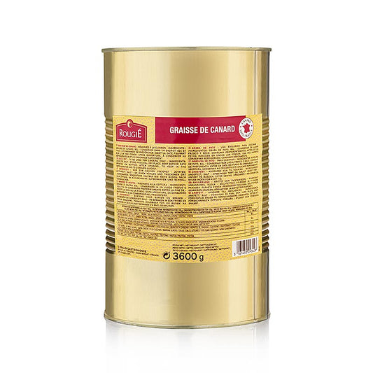 Entenschmalz, leicht gesalzen, Rougié, 3,6 kg - ideal zum Anbraten von Gänse- oder Entenleber und Fleisch, verleiht feinen Entengeschmack