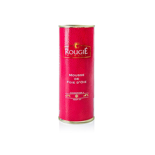 Gänsestopfleber Mousse, 50% Foie Gras, Rougié, 320 g - Luxuriöse französische Delikatesse in eleganter 320-Gramm-Terrine, perfekt als Vorspeise oder auf Toast, ideal zum Teilen mit Freunden und Familie