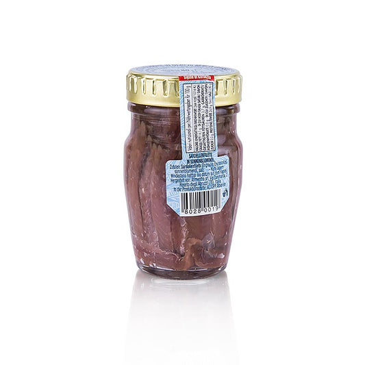 Sardellenfilets, rot, in Sonnenblumenöl, 80 g - Fein filetierte und in Sonnenblumenöl eingelegte Sardellen, perfekte würzige Zutat für Tapenaden, Saucen und Salate