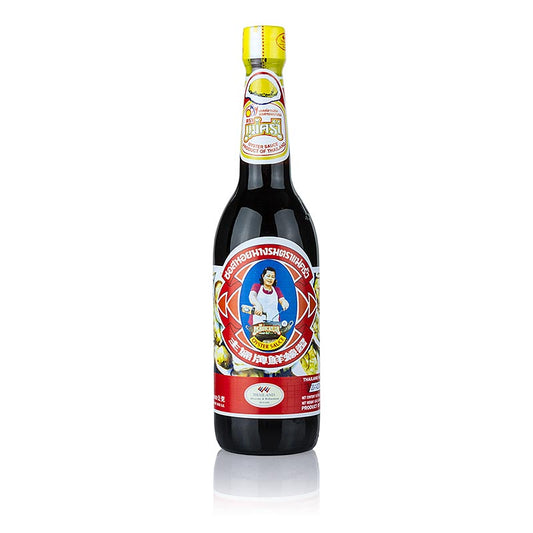 Austern-Sauce Köchinnen-Marke, 600 ml - Dickflüssige, dunkelbraune Würzsauce aus Austernmuschelextrakt und Sojasauce, verbessert den Geschmack von Huhn, Fisch, Fleisch, Suppen, Saucen und Gemüse