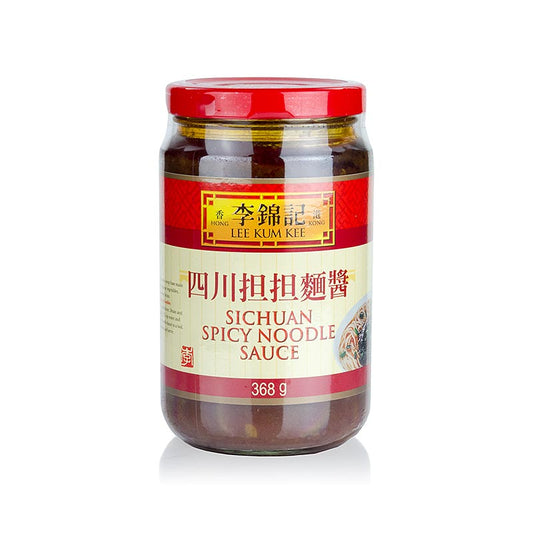 Lee Kum Kee Sichuan Nudel Sauce, würzig, hergestellt aus chinesischem Gemüse, roten Chilis, Shrimps und Sojabohnen, ideal zum Kochen von würzigen Nudelgerichten