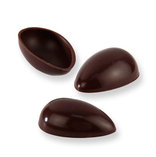 Metà guscio per uova di cioccolato, fondente, piccole, 40x26 mm, Läderach (Pasqua), 588 pezzi
