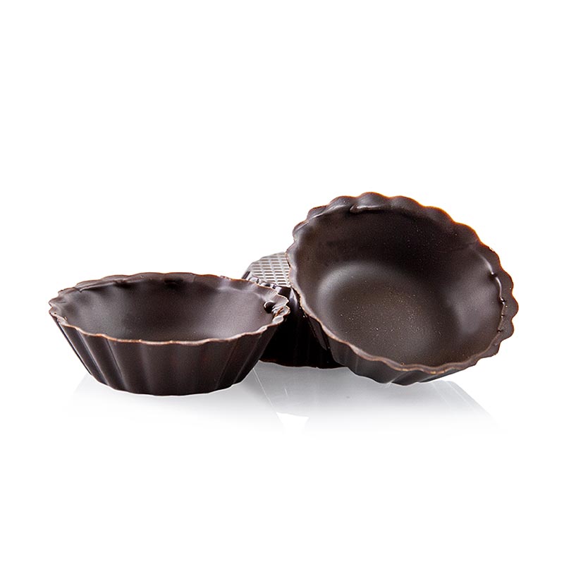 Dobla - Schokoform - Mini Cups, gewellte Schale, dunkle Schokolade, ø 30-45mm, 13mm hoch