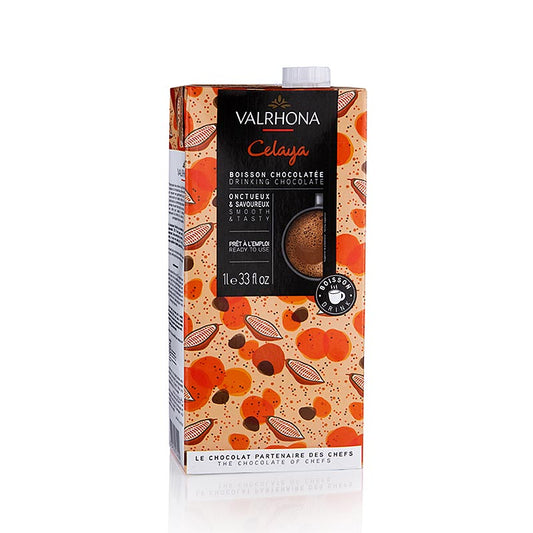 Trinkschokolade Celaya von Valrhona, dickflüssig und aus dunkler Caraque-Schokolade hergestellt