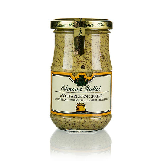 Senf, grob, mit Weißwein, 190 ml - Grobkörniger Senf zum Einreiben von Braten und Marinieren von Fisch und Fleisch (Rôtisseur-Senf)