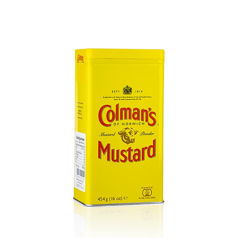 Colman´s Senf-Pulver, England, 454 g - traditioneller englischer Senf mit ausgewogenem Geschmack von Säure, Schärfe und zuckerrohrartiger Süße, ideal für Senfkrusten und zum Bepinseln von Braten