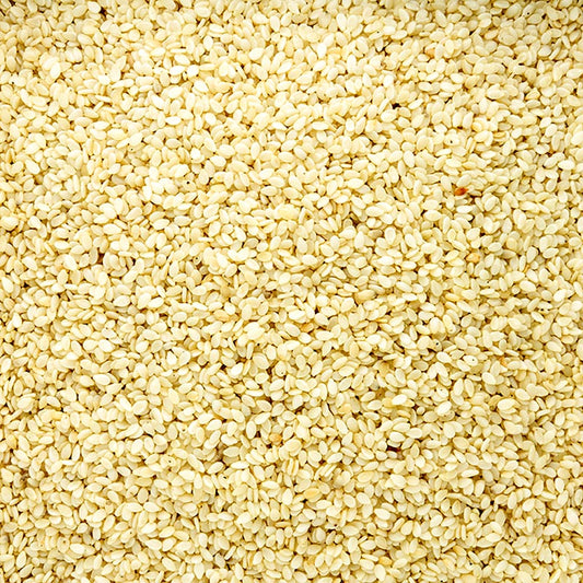 454 g Packung geschälter weißer Sesamsamen, vielseitig für Brot, Kuchen, Salate und Dressings, reich an gesunden Fetten, Proteinen und Mineralien, subtil nussiger Geschmack