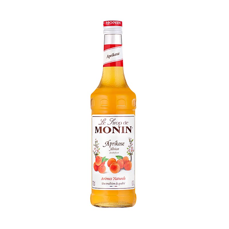 Monin Aprikosen Sirup, 700 ml - Hochwertiges Produkt für phantasievolle Cocktails, Desserts und mehr, mit außergewöhnlich hoher Konzentration und ergiebiger Qualität, schmeckt nach Aprikosen