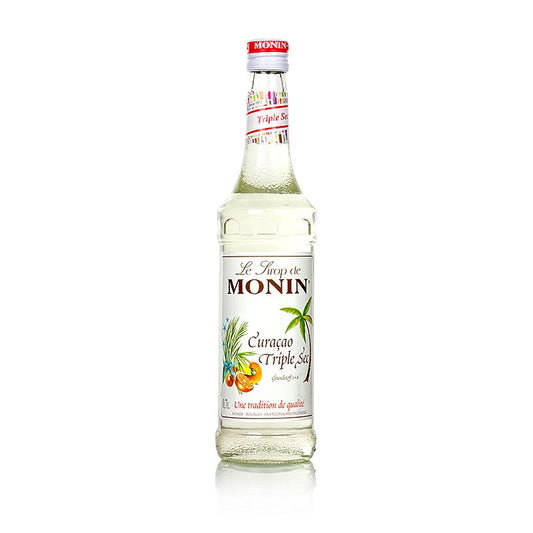 Monin Curasao Triple Sec Sirup, 700 ml - Alkoholfreier Likör aus Pomeranzenschalen, Zitrusextrakten & natürl Orangenaroma, vielseitig einsetzbar in Cocktails, Küche & mehr