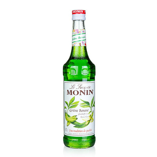 Monin Grüne Bananen Sirup, 700 ml - Hochwertiger Sirup für phantasievolle Cocktails, Saucen und Desserts Entdecken Sie das einzigartige Aroma von grünen Bananen