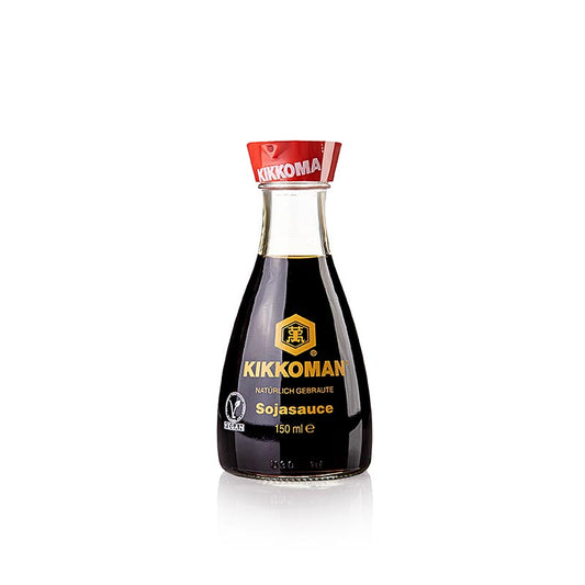 Soja-Sauce - Shoyu, Kikkoman, Tischflasche mit Ausgießer, Japan, 150 ml: Traditionelle Sojasoße aus Sojabohnen und Weizenmehl, perfekt als Salzersatz, Marinade, Dip und zum Würzen verschiedenster Gerichte in der asiatischen Küche
