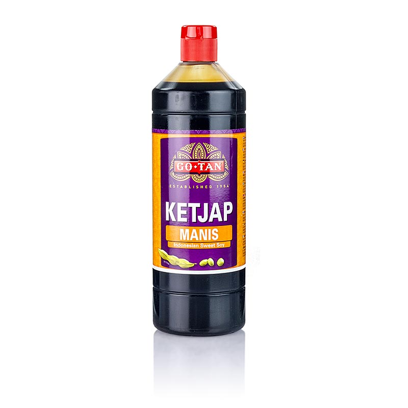 Süße 1 l Flasche Soja-Ketjap Manis, traditionell indonesische Rezeptur, ähnlich wie Kikkoman mit Honig und Demi Glace, auch in 250 ml erhältlich