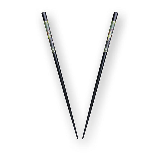 Bacchette per sushi, laccate nere, con elegante decorazione, 1 pz.