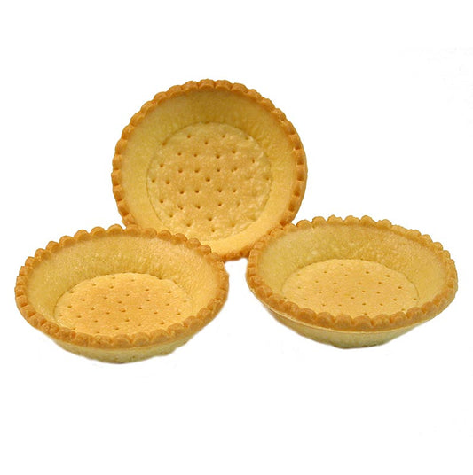 Runde Dessert-Tartelettes mit Mürbeteig, 9 cm Durchmesser, 2 cm hoch, tiefgekühlt Ideal für Gastronomie oder Hausbäcker, 120 Stück, 3,19 kg Einfach auftauen, füllen und servieren!