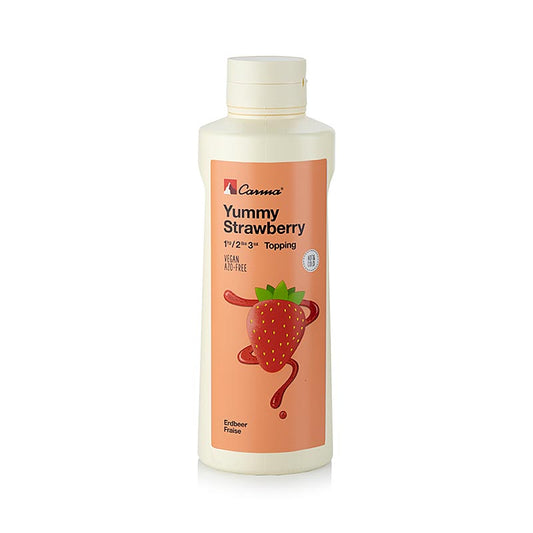 Erdbeer Topping von Carma, gebrauchsfertige Dessert-Sauce für Eisspezialitäten und Desserts