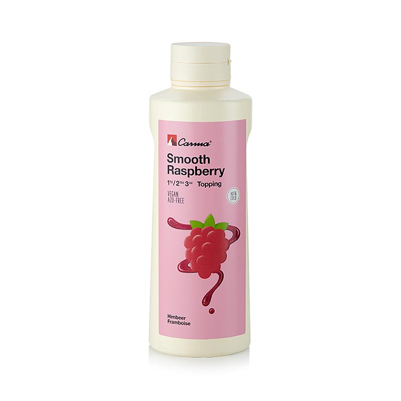 Topping - Himbeer, 1 kg - Gebrauchsfertige Dessert-Sauce von Carma, perfekt für Eisspezialitäten und Desserts, kann kalt oder warm serviert werden Erhältlich in verschiedenen Geschmacksrichtungen: Caramel, Schokolade, Himbeer, Erdbeer, Heidelbeer, Kiwi und Mango
