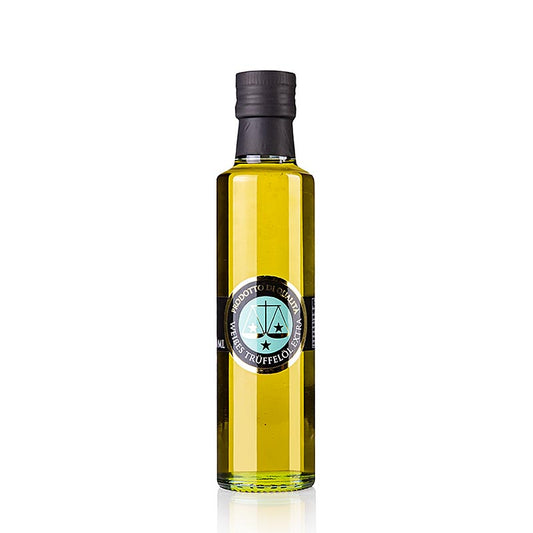Natives Olivenöl Extra mit weißem Trüffel-Aroma (Trüffelöl) von La Bilancia, 250 ml - ideal als Trüffelersatz oder zur Geschmacksanreicherung von Vorspeisen, Spiegeleiern, Pilzsalaten, Filetsteaks, Tartar und Käsesorten