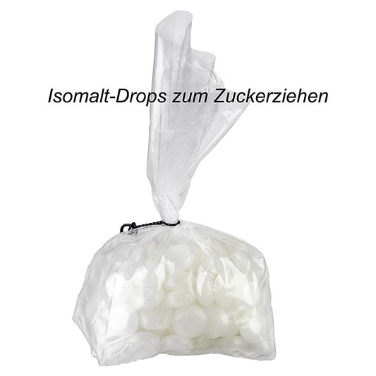 Isomalt-Drops zum Zuckerziehen und Zuckeraustauschstoff in mikrowellengeeigneter Verpackung, 1 kg