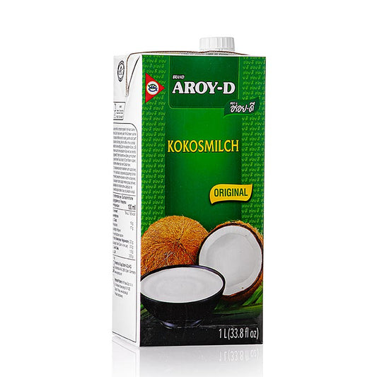 Kokosmilch, Aroy-D, 1 l - dickflüssige Grundlage für Saucen, Cocktails und Desserts, ideal zum Binden von Saucen in der asiatischen Küche