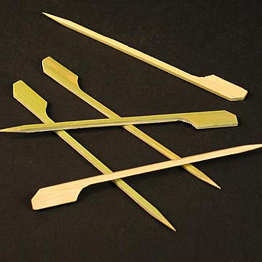 Packung mit 250 Bambus-Spießen, 12cm lang, mit Blattende, ideal für mittelgroße Saté-Spieße