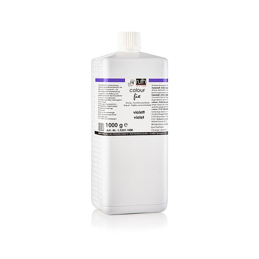 Lebensmittelfarbe Flüssig in Violett, hochkonzentriert, hitzebeständig bis 150°C, 1 kg