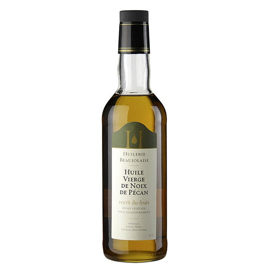 500 ml Flasche Huilerie Beaujolaise Pecannussöl, Auslese Nativ, mit Duft zwischen Walnuss und Mandel, perfekt für Reis, kalten Reissalat, Fisch oder Schalentiere