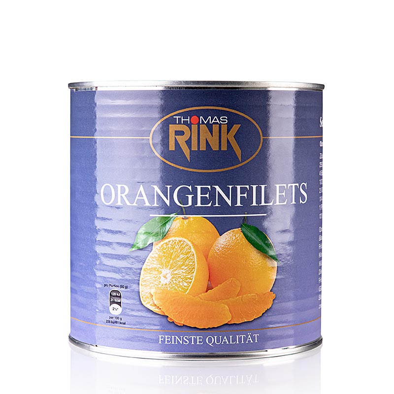Orangen-Filets - kalibrierte Segmente, leicht gezuckert, 2,65 kg: Frische Orangenfilets in bester Qualität, ideal zum Belegen und Garnieren von Torten, Desserts und Eiscreme sowie als Einlage in Fruchtsalaten