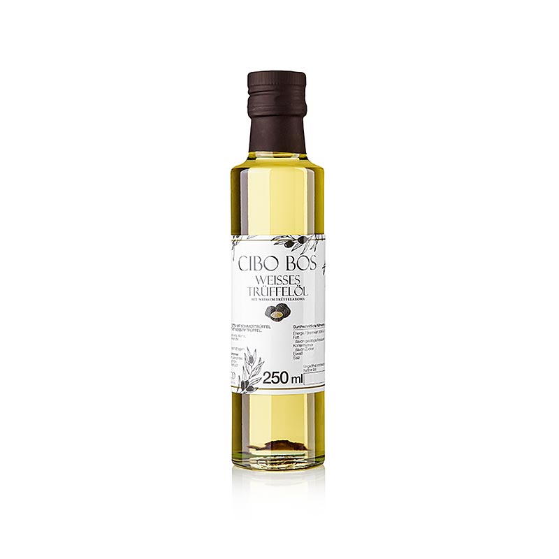 CIBO BOS Olio d'oliva aromatizzato al tartufo bianco (olio al tartufo), 250 ml