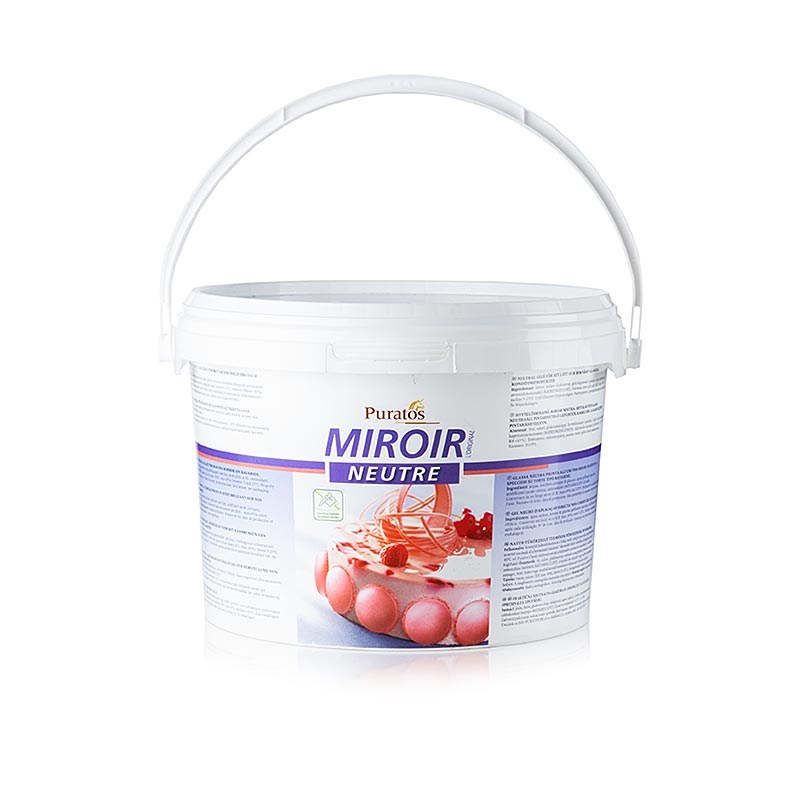 Nappage Neutral - Miroir/Lady Fruit für Spiegel, 5 kg - Vielseitiges neutrales Gel für glänzende Spiegel auf Torten, Gebäck und Desserts, verleiht professionelles Aussehen, neutraler Geschmack, natürlicher Geschmack der Zutaten, ideal für Hobbyköche und professionelle Gastronomen, spektakuläres Finish für Desserts