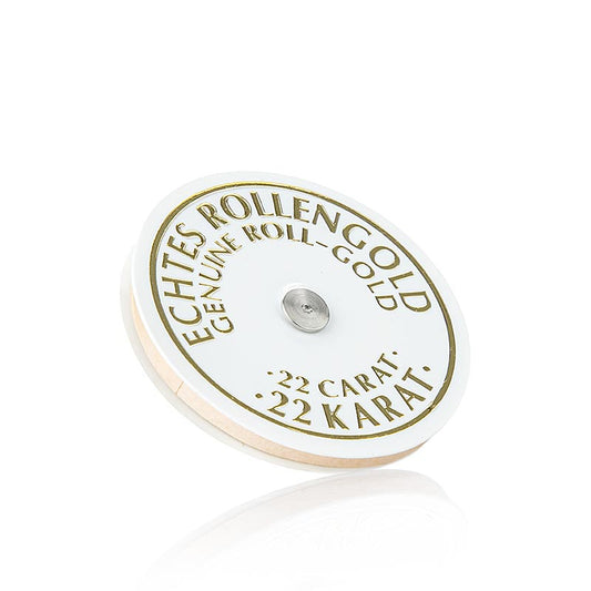 Gold - Rollengold, 22 Karat, 3mm breit, E175, 21 m: Essbares Gold auf Rolle zur Verzierung von Patisserie-Produkten, lebensmittelecht
