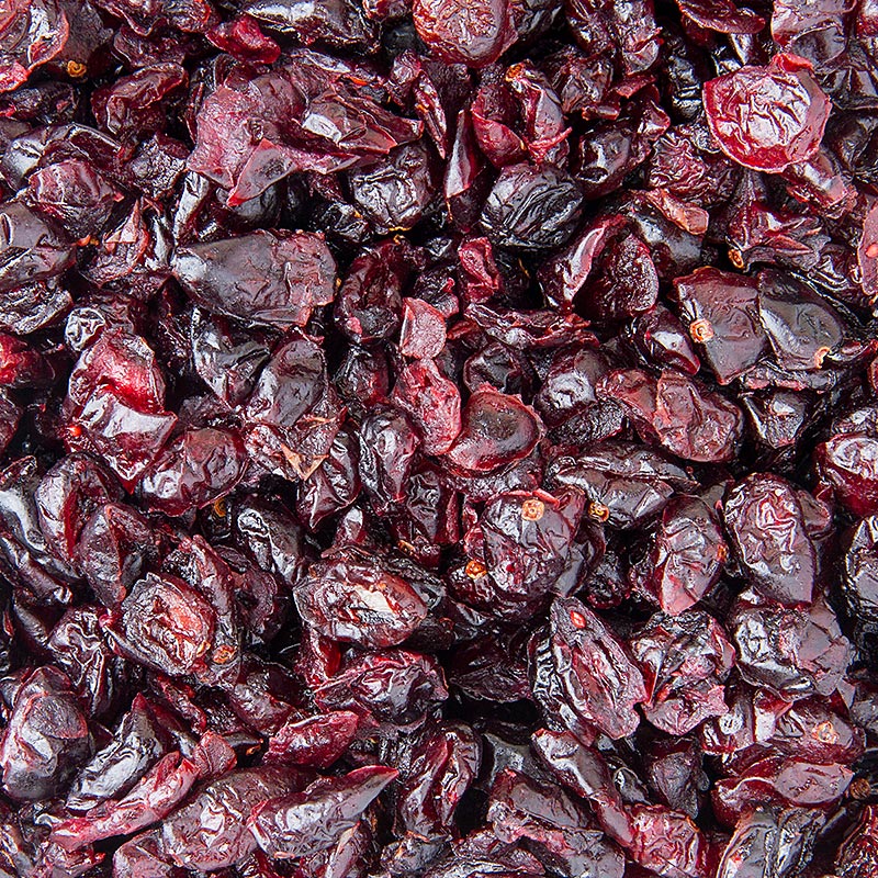 Cranberries/baies de mousse, séchées, non sulfurées, sucrées, claires, USA, 1 kg