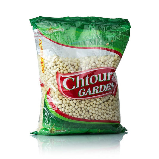 Couscous-Mograbieh, 5mm Perlen, Chtoura Garden, 900 g - traditionelles hartes Weizenprodukt, das ungefähr erbsengroß ist und mindestens 1 Stunde lang im Dampf oder wie Risotto in Brühe gegart wird