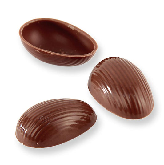 Pralinen-Ei-Halbschalen, Vollmilch, groß, 44x29mm, Läderach (Ostern), 462 St