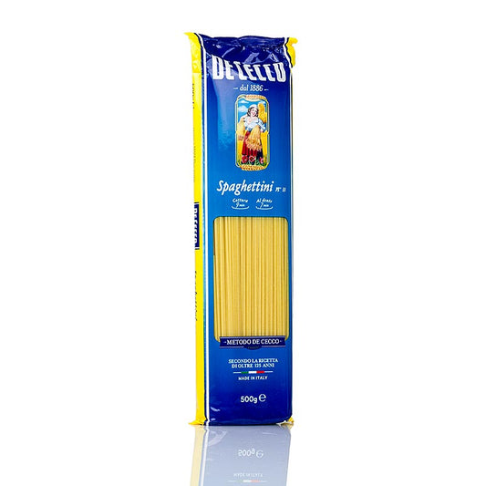 De Cecco Spaghettini, No11, 500 g - Langformat aus Süditalien, ideal für Tomatensaucen, Olivenöl und Fischgerichte