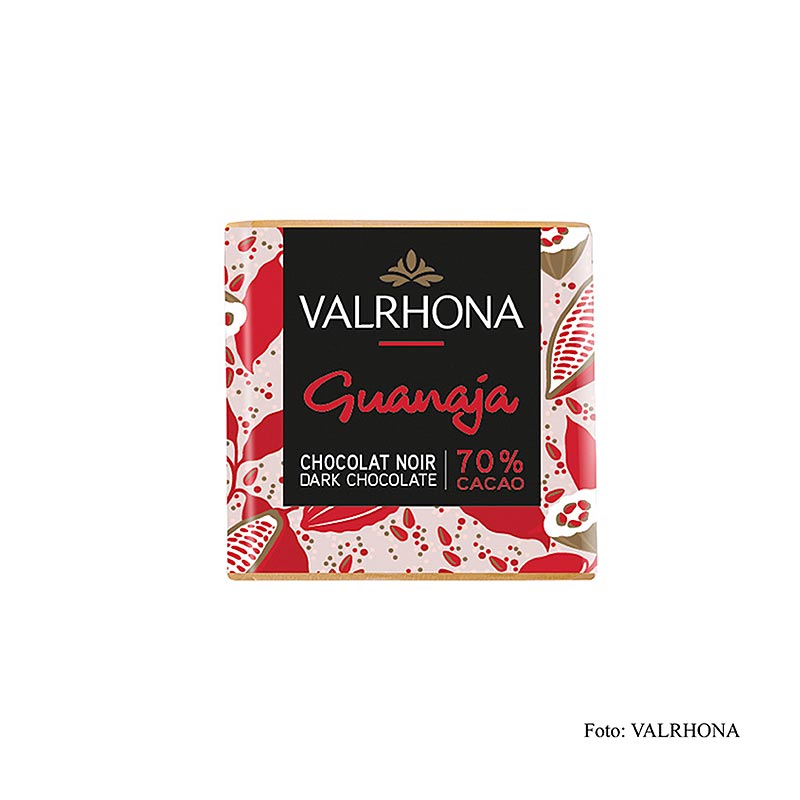 Valrhona Carré Guanaja - Bitterschokoladentäfelchen mit 70% Kakao, 1 kg, 200 x 5g - Leckere Edelbitterschokolade mit feinen Bitternoten und warmer Fülle, ideal als kleine Aufmerksamkeit