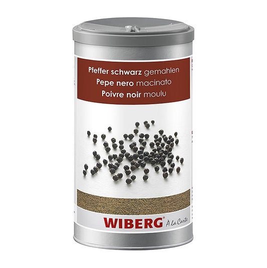 Wiberg Pfeffer schwarz, gemahlen, 555 g für Würzen von Saucen, Wild und Käse