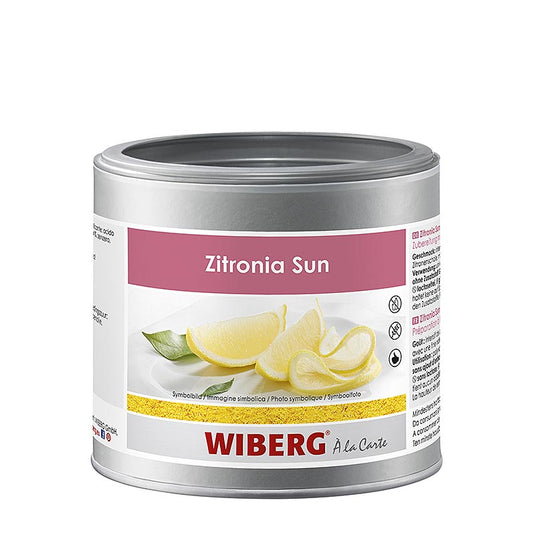 Zubereitung mit natürlichem Zitronenöl, ideal für Mehlspeisen, Cremes, Eis und Parfait-Zubereitungen, Wild, Fleisch- oder Geflügelgerichte, ersetzt frische Zitronen(schalen), von WIBERG