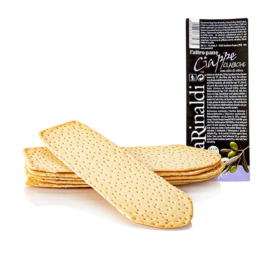 Casa Rinaldi Ciabattine mit Olivenöl - flache Brotteigfladen wie Grissini, 140 g