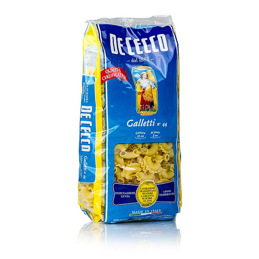 De Cecco Galletti, No44, 500 g - Langformatige Nudeln mit gewelltem Band, perfekt für Tomatensauce oder Fleisch- und Gemüsesaucen