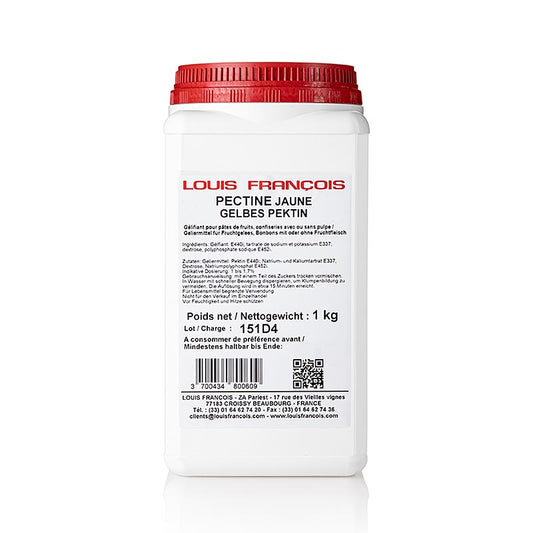 Louis François - Pectine - Pectine Jaune, gélifiant pour pâtes de fruits et fourrages fermes, 1 kg