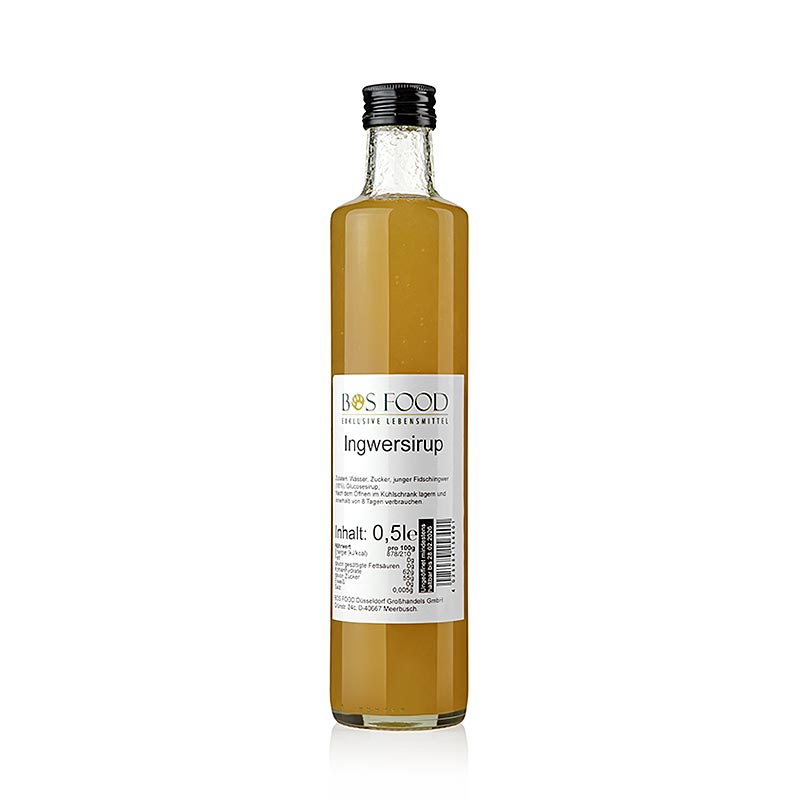 BOS FOOD Sciroppo allo zenzero, da aggiungere al Tè come ingrediente aromatizzante, 500 ml