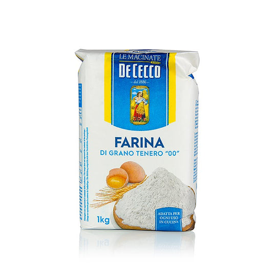 Feines Weizenmehl Tipo 00 von De Cecco, ideal für Nudelteig, Pizza und mehr