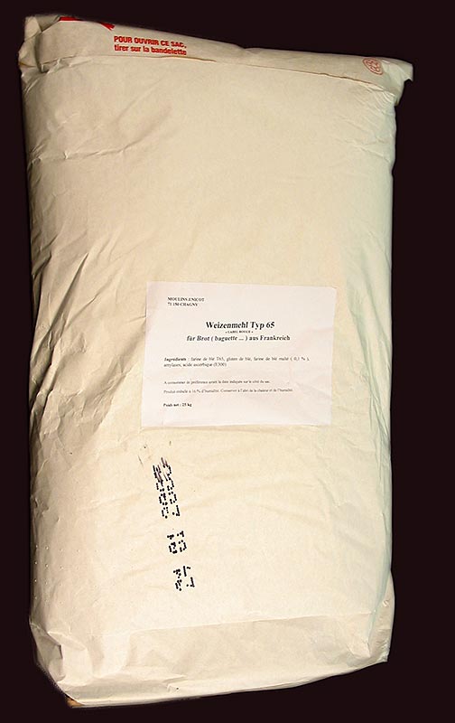 Mehl Type 65, Weizenmehl, für Brot, Banette, Frankreich, 25 kg | Mehl, Getreide, Teige, Backmischungen | thungourmet