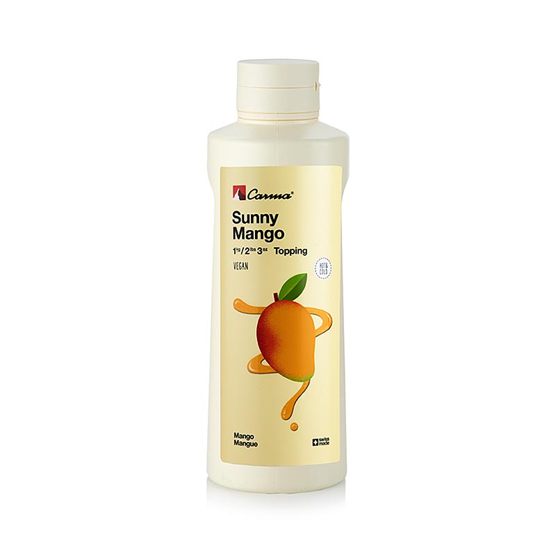 1 kg Mango-Topping in einem praktischen Eimer für Desserts und Kuchen